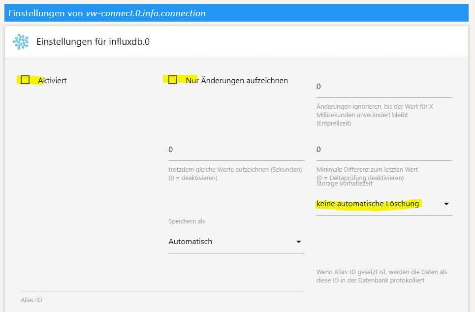 vw connect adapter auf dem iobroker